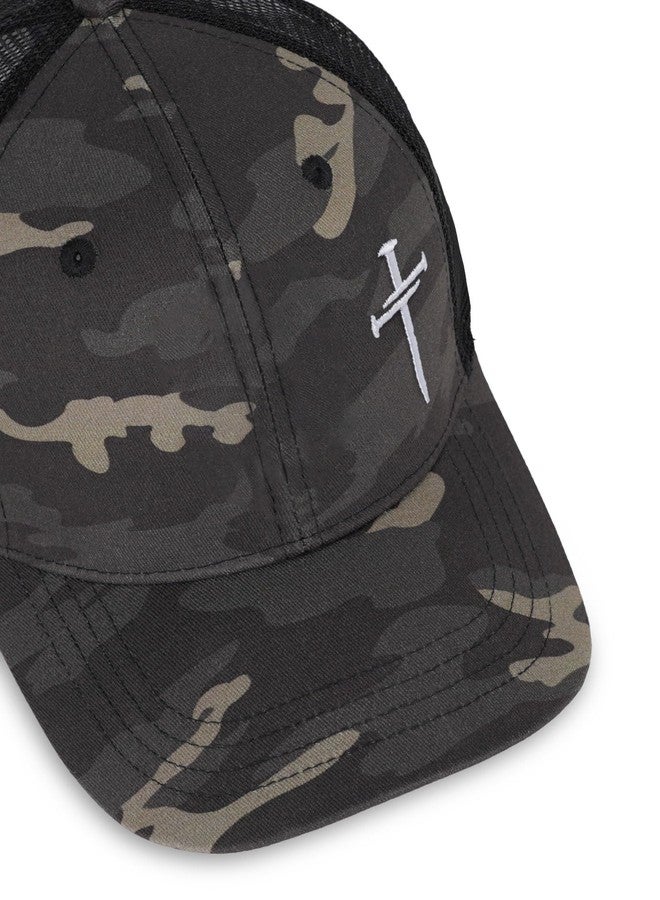 THIN MOUTH Christian Jesus Cross Hat - Faith Hats for Men Women - Religious Gifts for Thanksgiving Christmas - Cross Camo Grey - Image 4